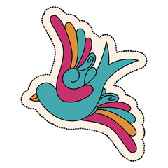 Bird flying design. animal nature and cartoon theme. Isolated image. Vector illustration