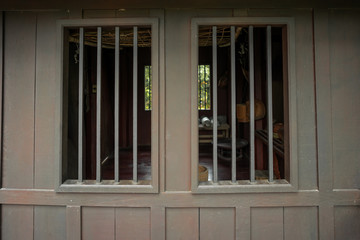 two of wooden window