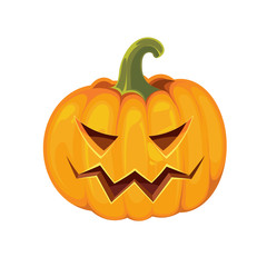 pumpkin with an evil expression on his face
