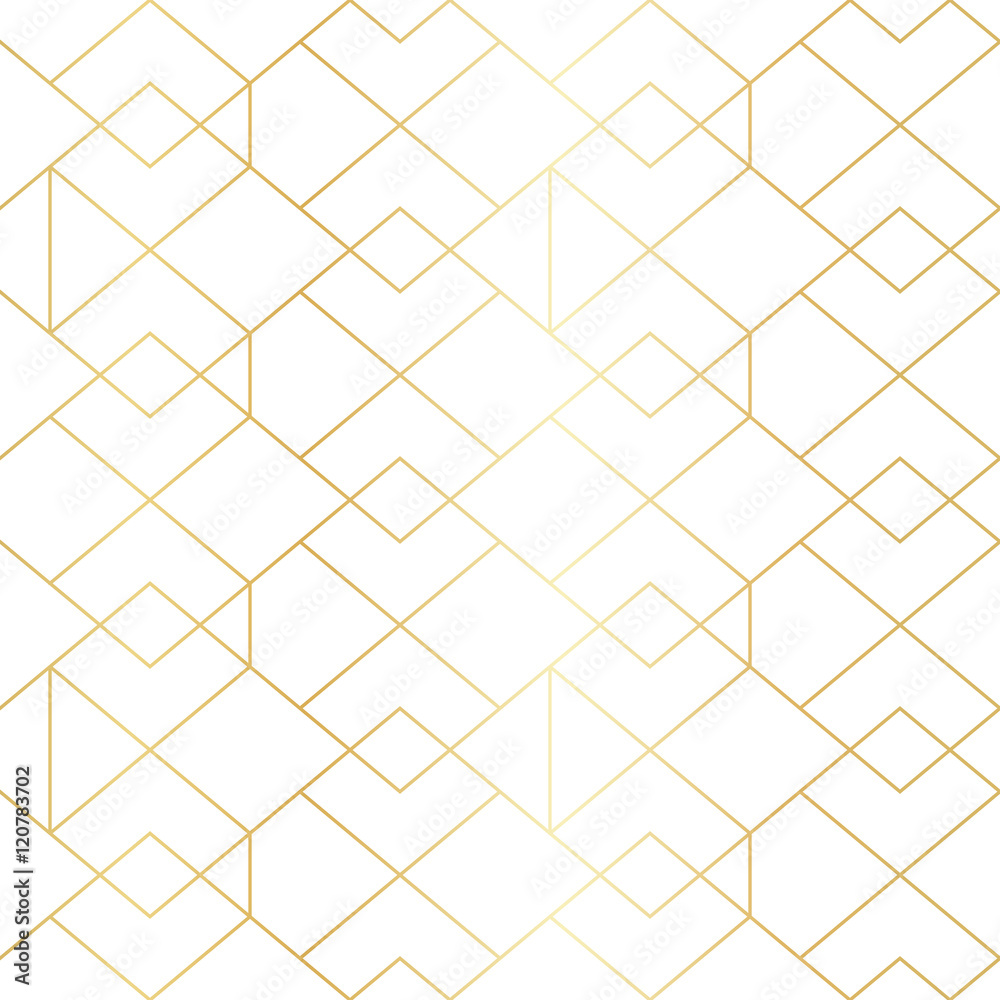 Poster seamless gold geometric pattern with line rhombus