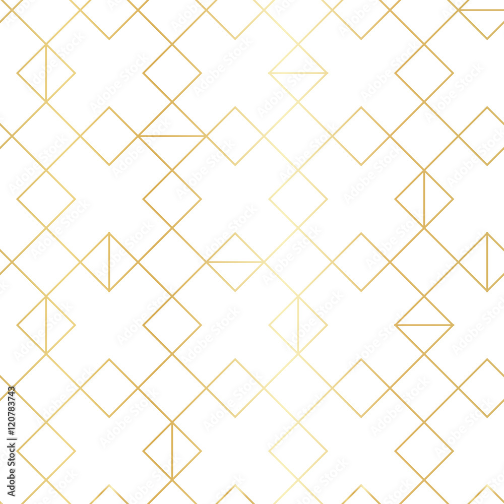 Poster seamless gold geometric pattern with line rhombus