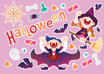 Halloween event party object background vector