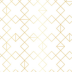 Seamless gold geometric pattern with line rhombus