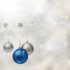 Blue and silver Christmas balls