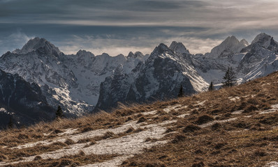 Beautiful mountain landscape with wavy grasses © Jacek Jacobi