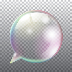 Abstract transparent soap speech bubble