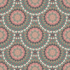Ornate floral seamless texture, endless pattern with vintage mandala elements.