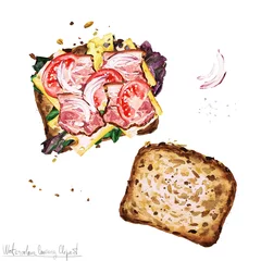  Watercolor Food Clipart - Sandwich © nataliahubbert