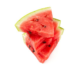 freshly cut water melon isolated on white