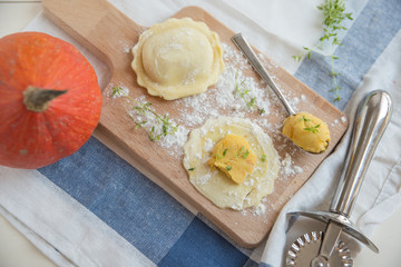 Zubereitung Kürbis Ravioli