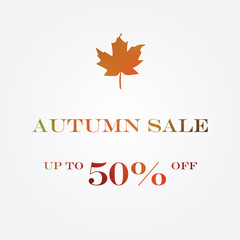 Fototapeta na wymiar Autumn season sale vector banner / poster