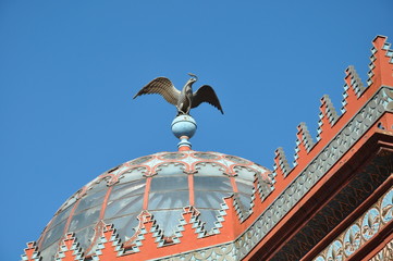 Eagle statue on top of the Kiosco Morisco de Santa Mari­a la Ribera, Mexico City