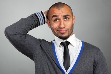 Portrait of a thoughtful young businessman