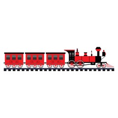 Fototapeta premium Vector illustration of a toy red train