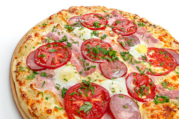 italian pizza over white