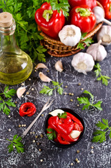 Appetizer of pickled red peppe