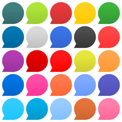 Flat speech bubble sign web icon circle shape