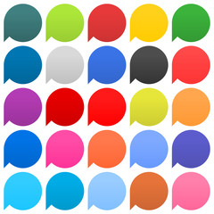 Flat speech bubble sign web icon circle shape