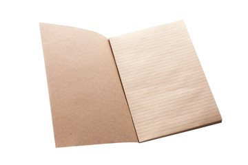 Opened notepad  on white background