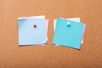 Pin Paper on cork board for text and background