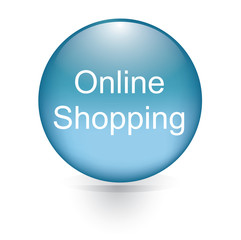 Online shopping word blue button