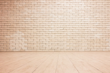 bricks wall background / bricks wall background with wood floor