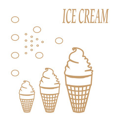 Card with beige circuit of ice-cream sign pattern on white background