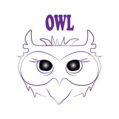 T shirt purple owl with gradient on white background