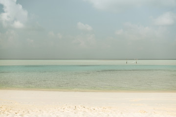 sea and sky on maldives beach