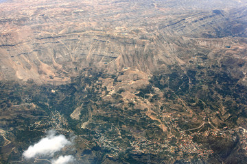 Lebanon mountains aerial landscape