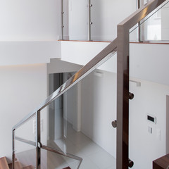 Bright interior with modern staircase