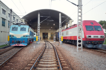 Fototapeta na wymiar locomotives on the railroad