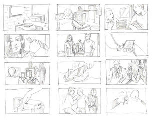 Pencil storyboards