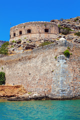 Fototapeta na wymiar Spinalonga Island with Medieval Fortress, Crete