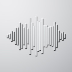 Silhouette of sound waveform with shadow