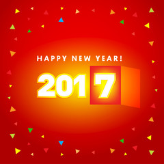 Happy New year 2017 vector text design with scatter effect. Isolated vector illustration.