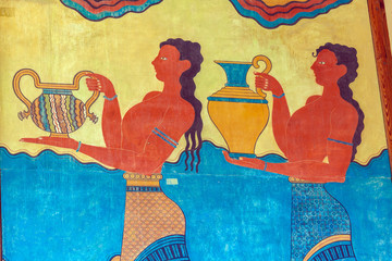 Water carrier fresco, symbol of minoan culture, Knossos palace - 120798712