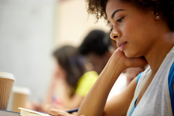 close up of african student girl on lecture