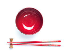 Chopsticks and japanese style bowl