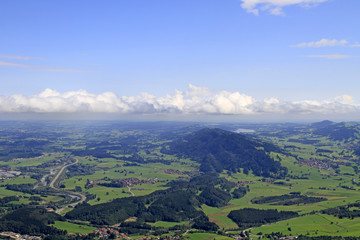 Fototapeta na wymiar Das Allgäu von oben - Blick vom Mittag bei Immenstadt