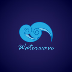 Water Wave Icon - Isolated On Blue Background. Vector Illustration, Graphic Design. For Web, Websites, Print Material
