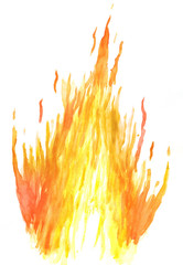 Fire in watercolor