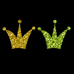 Gold Crown Isolated On black Background. Vector Illustration