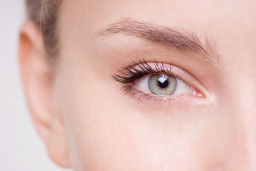 Macro image of woman's eye.