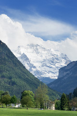 Landscape Swiss Alps from Interlaken Switzerland