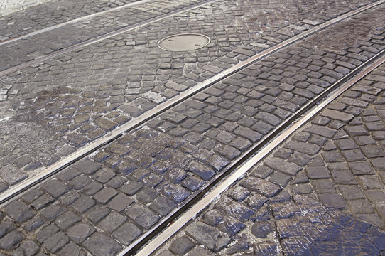 Old tram tracks