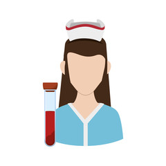 Nurse with uniform and tube icon. Medical and health care theme. Isolated design. Vector illustration