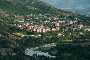 Fototapeta premium View Of Mtskheta Georgia. Uptown, Residential Area On Green Hillside