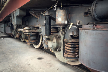 Fototapeta na wymiar suspension system of train