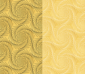 gold on black seamless geometric pattern, based on circles forms